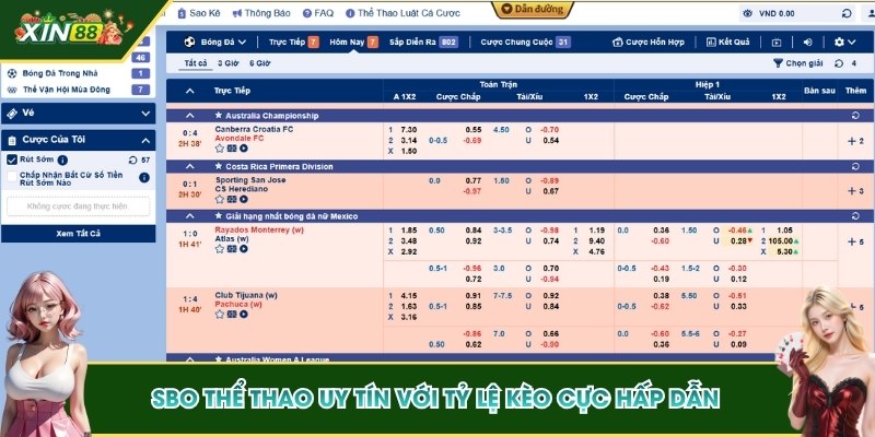 SBO Thể Thao - Sảnh Giải Trí Online Uy Tín Tại XIN88 2 SBO Thể thao uy tín với tỷ lệ kèo cực hấp dẫn